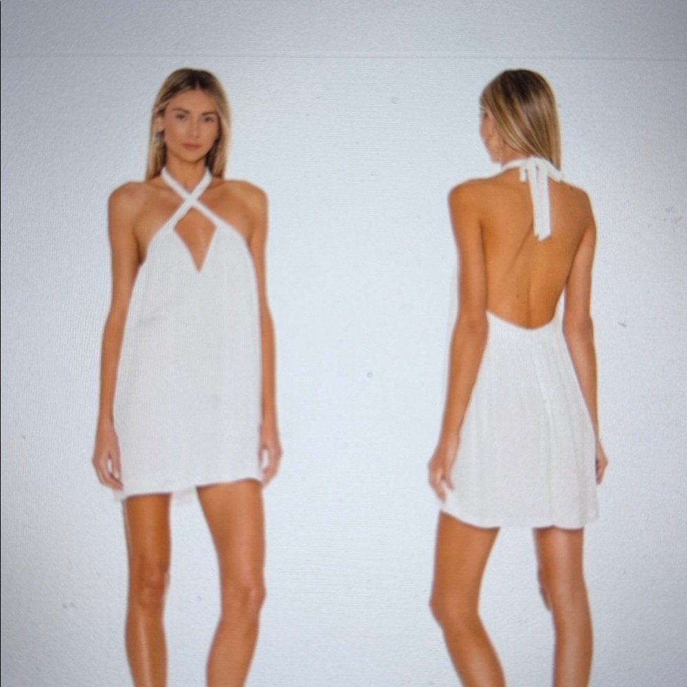 Superdown - white halter/ criss cross dress - Trina dress